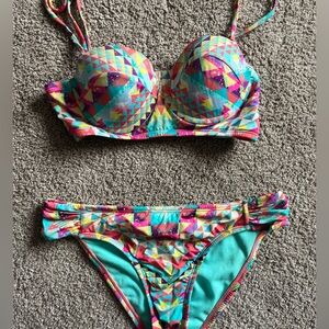 Bar III Multicolor Geometric Bikini